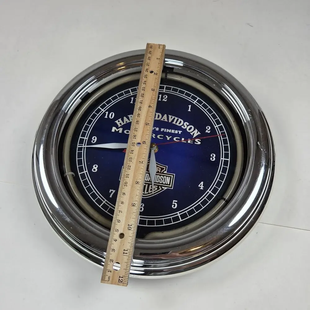 Harley-Davidson Official Licensed Blue Neon Wall Clock Ace Product Working